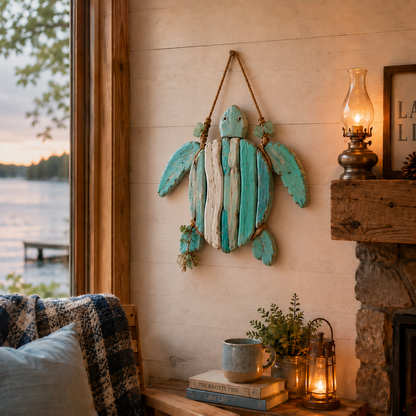 🌊 Lighted Coastal Fish Wall Decor – Driftwood Nautical Wall Hanging with LED Lights
