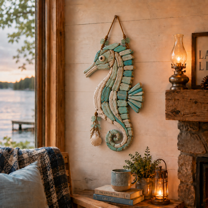 🌊 Lighted Coastal Fish Wall Decor – Driftwood Nautical Wall Hanging with LED Lights