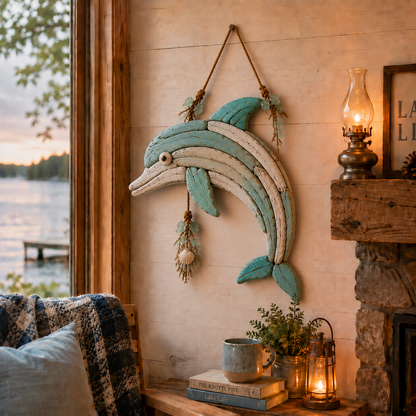 🌊 Lighted Coastal Fish Wall Decor – Driftwood Nautical Wall Hanging with LED Lights