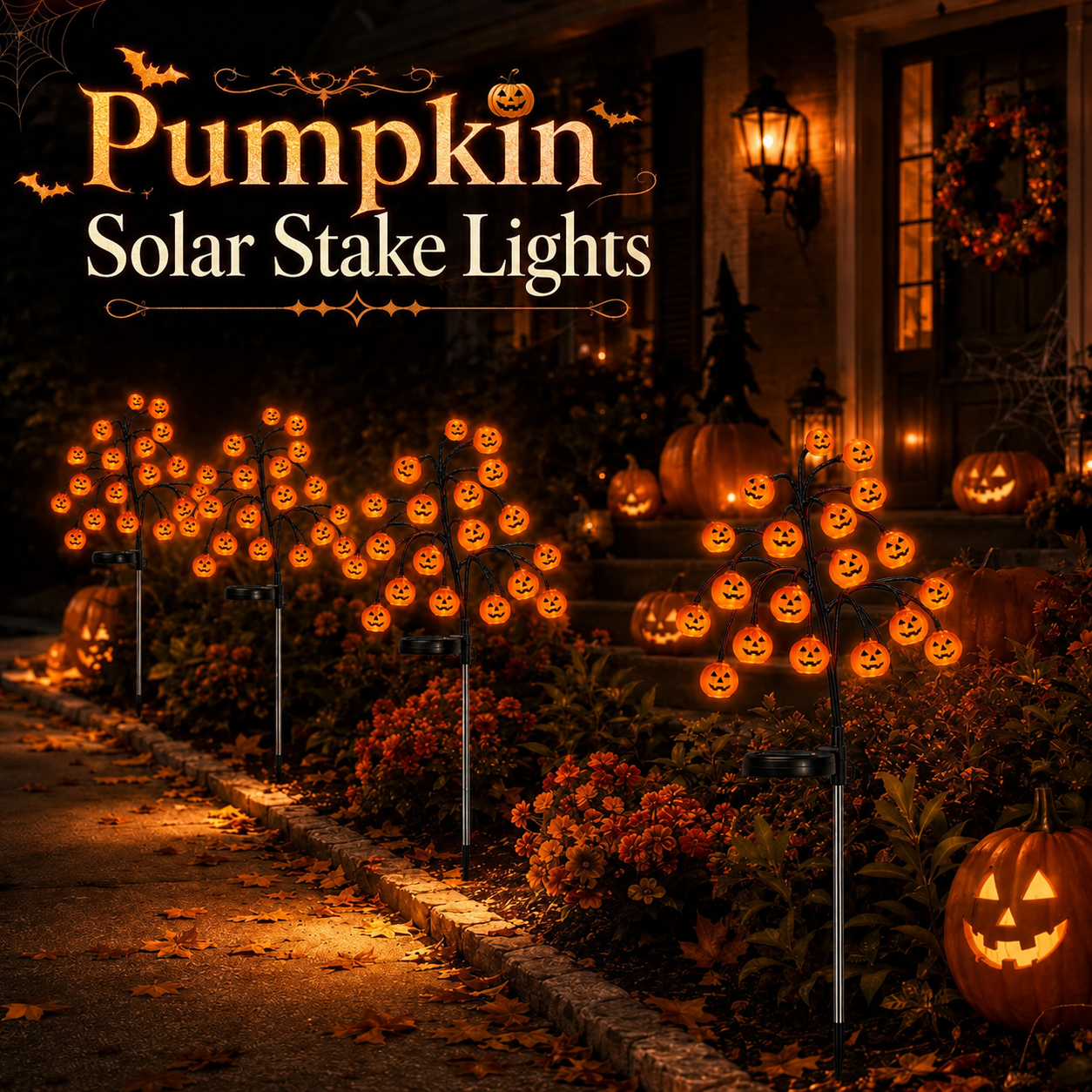 🔥🎃 Pumpkin Solar Stake Lights – Halloween Outdoor Yard Decor