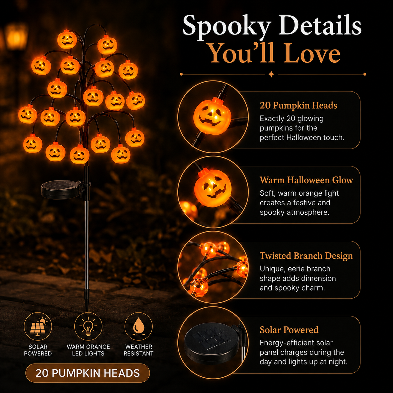 🔥🎃 Pumpkin Solar Stake Lights – Halloween Outdoor Yard Decor