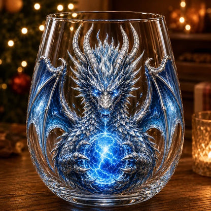 Mythic Dragon 3D Glass Art Cup – Handcrafted Fantasy Whiskey Glass