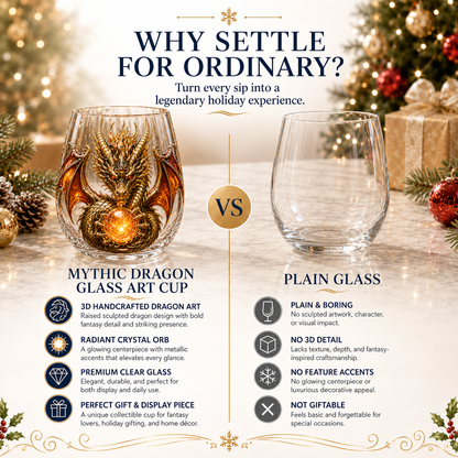 🐉✨ 3D Mythic Dragon Glass Art Cup | Luxury Raised Fantasy Glassware for Whiskey, Home Bar Décor & Legendary Gifts 🎁