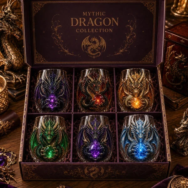 Mythic Dragon 3D Glass Art Cup – Handcrafted Fantasy Whiskey Glass