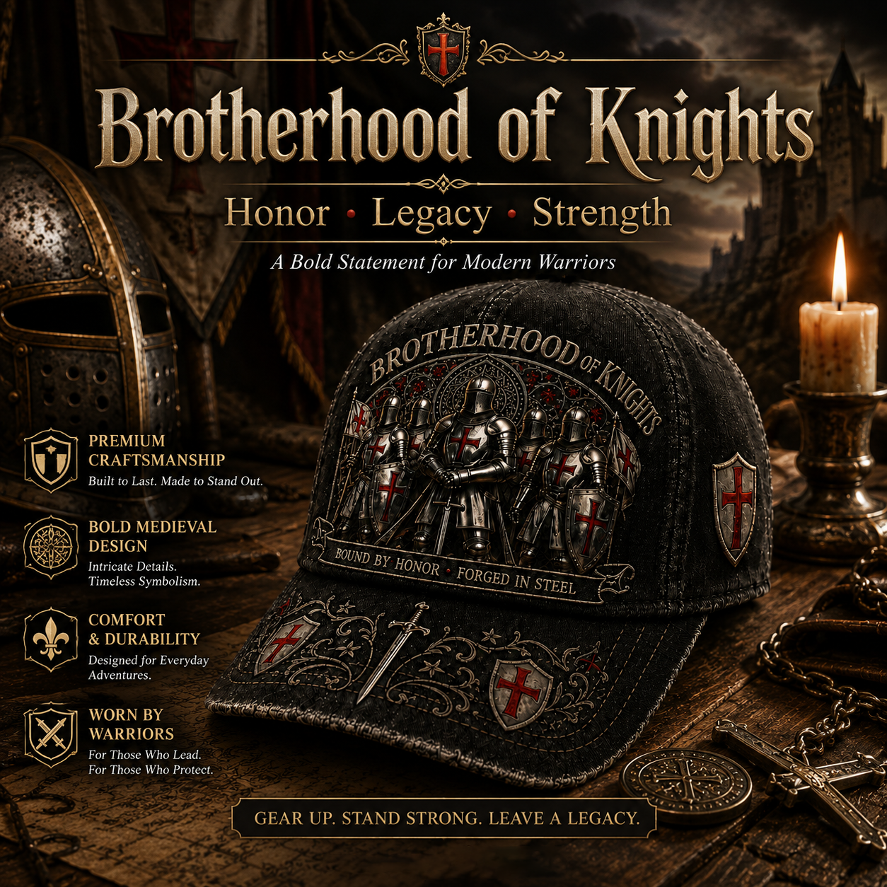 ⚔️ Brotherhood Of Knights Honor Cap 🎁 Free Honor Coin With Every Cap Purchase