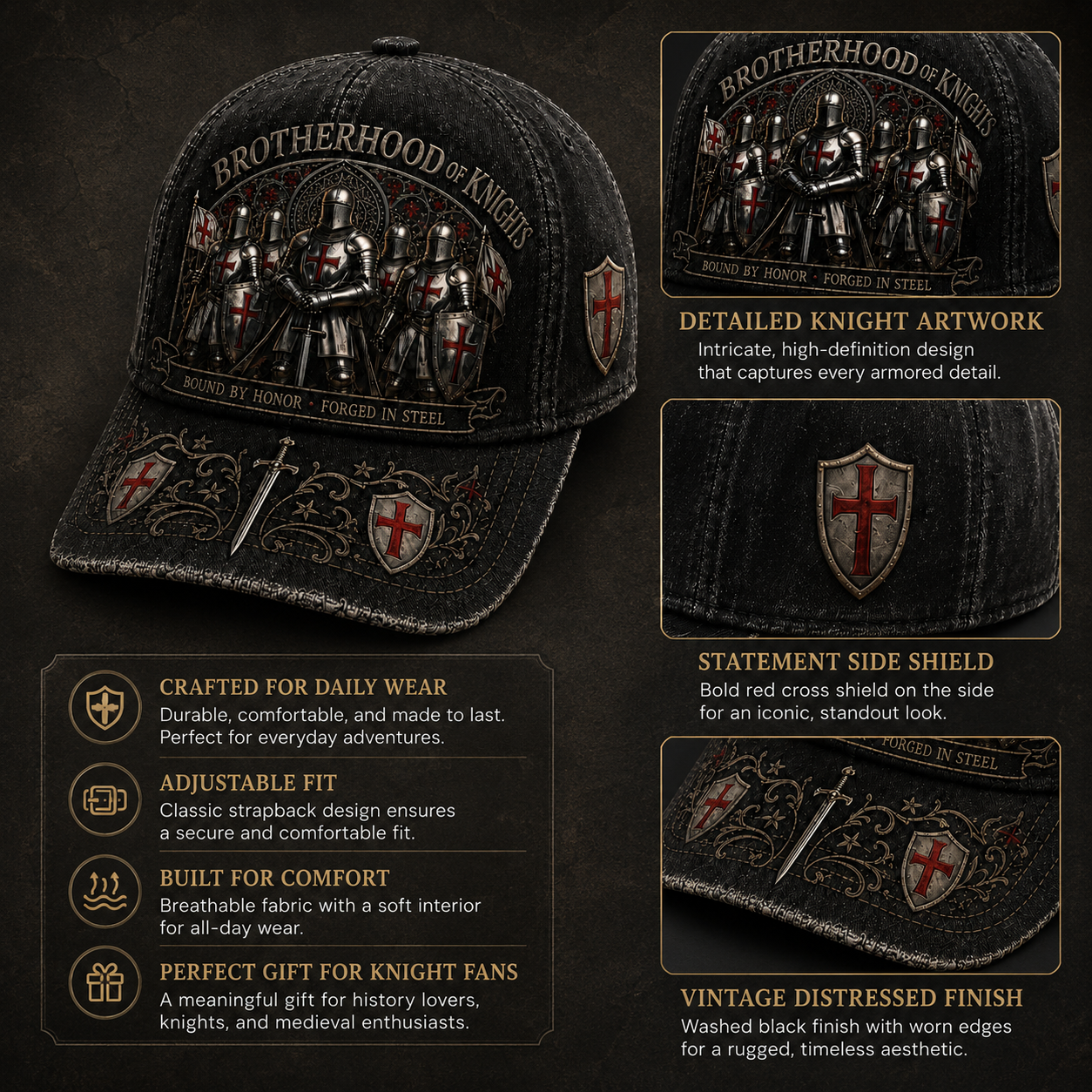 ⚔️ Brotherhood Of Knights Honor Cap 🎁 Free Honor Coin With Every Cap Purchase