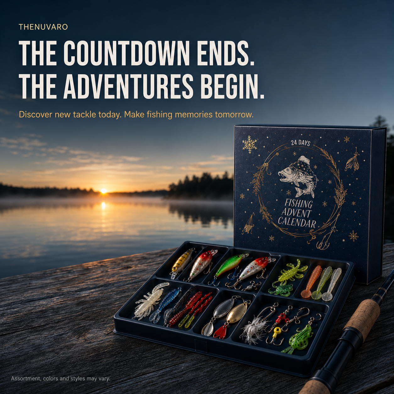 🎣 24-Day Fishing Lure Advent Calendar – 24 Daily Tackle Surprises for Anglers