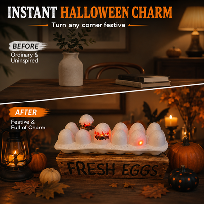 🎃 Glowing Halloween Egg Tabletop Decoration – Cute Spooky Home Decor
