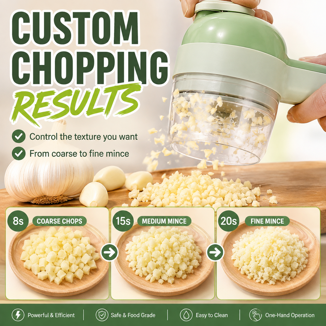 4-in-1 Handheld Electric Vegetable Cutter & Slicer | Cordless Food Processor with Cleaning Brush