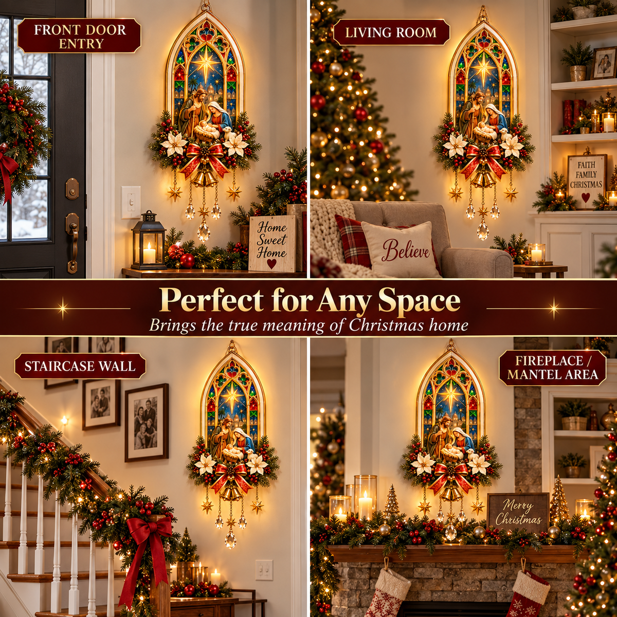 🎄 Christmas Sale – 50% OFF ✨ Bethlehem Star of Faith™ Lighted Nativity Wall Decor – Bring His Light Home