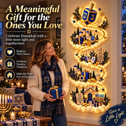 🔥🎁🕎 Hanukkah Festival of Lights Wall Decor Collection – 4 Glowing Designs Celebrating Eight Nights of Light ✨
