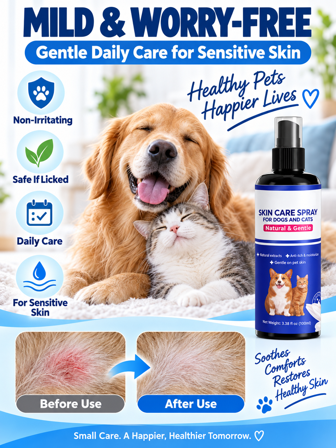 🐾 Pet Care Deal – Gentle Plant-Based Skin Relief Spray 🌿 Soothing Mist for Dogs & Cats with Dry, Itchy Skin ✨