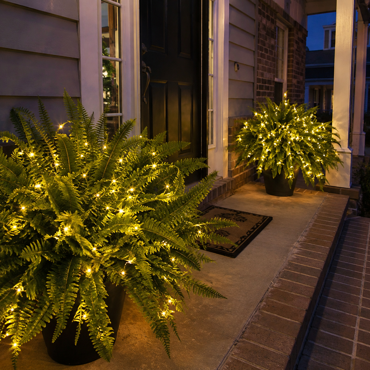 💛Glowing Boston Ferns with Lights – 🌿 Zero Watering, Zero Maintenance