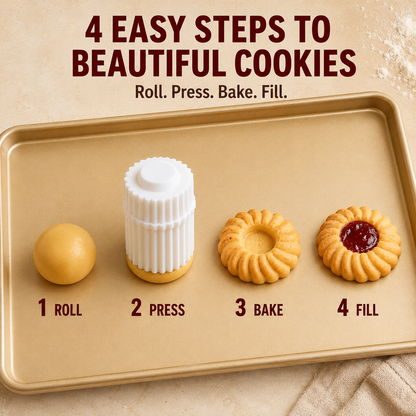 ✨ BUY 1 GET 1 FREE!🍓 Spiral Jam Cookie Press Mold – Beautiful Bakery-Style Cookies Made Easy!!!