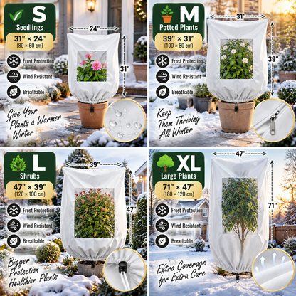 🌿 WINTER GARDEN ESSENTIAL | Plant Frost Protection Cover –Breathable Reusable Cover for Shrubs, Pots & Young Trees