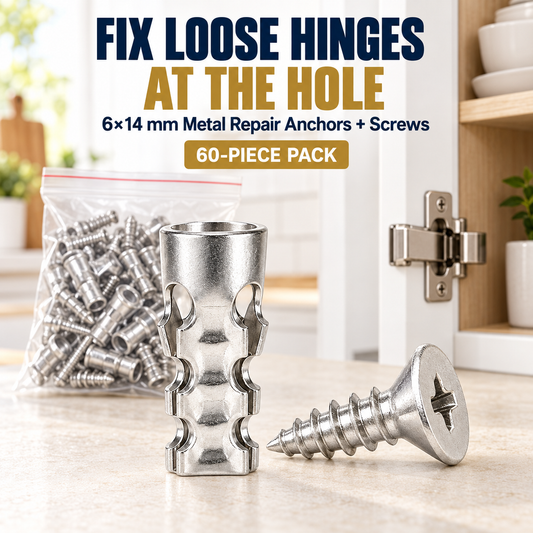 🔩 50% OFF Cabinet Hinge Hole Repair Anchors – Fix Loose Hinges Without Replacing the Door
