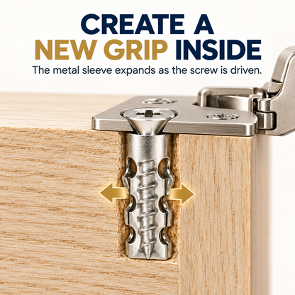 🔩 50% OFF Cabinet Hinge Hole Repair Anchors – Fix Loose Hinges Without Replacing the Door