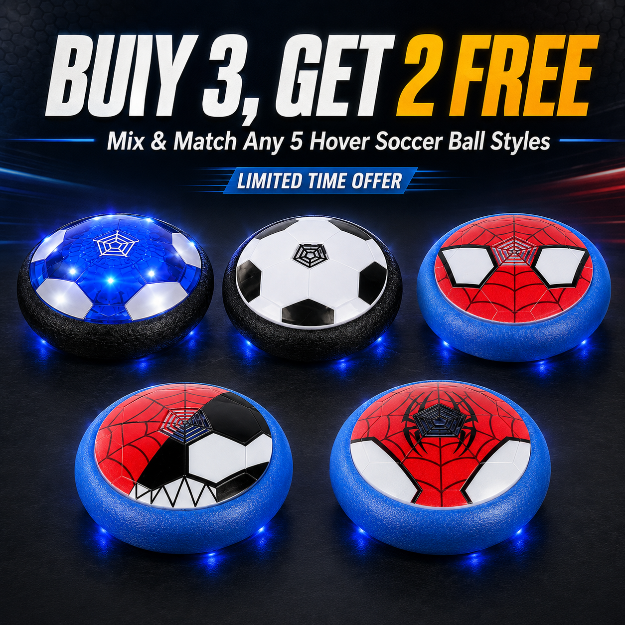 ⚽ Turn Any Room Into A Soccer Field! The LED Hover Soccer Ball That Keeps Kids Active, Entertained & Away From Screens