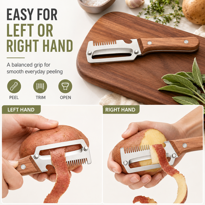 🔪3-in-1 Stainless Steel Vegetable Peeler, Julienne Cutter and Bottle Opener✨