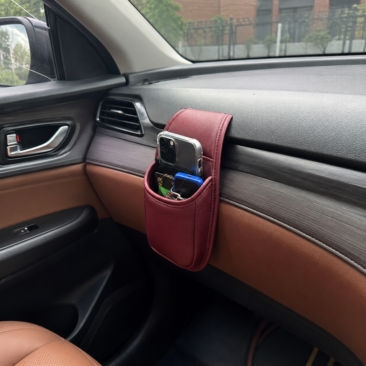 TRENDING NOW | Car Phone Storage Pocket – Slim Adhesive Organizer for Phones, Keys, Cards, Tickets & Sunglasses