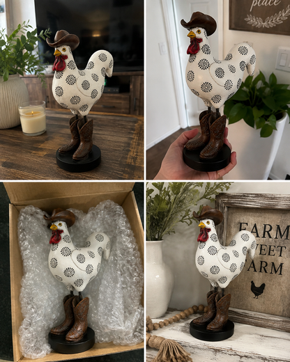 🤎Vintage Cowboy Rooster Sculpture