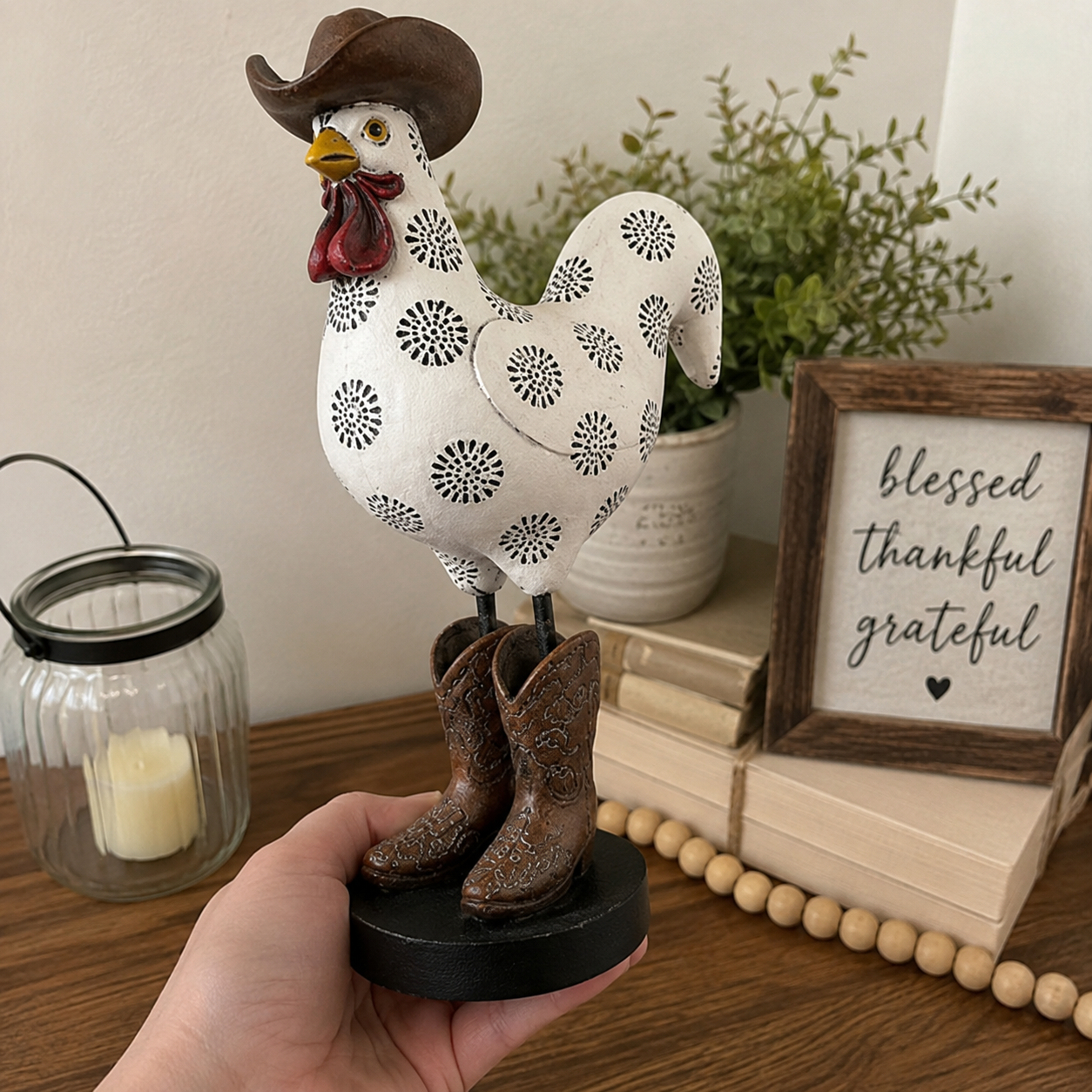 🤎Vintage Cowboy Rooster Sculpture