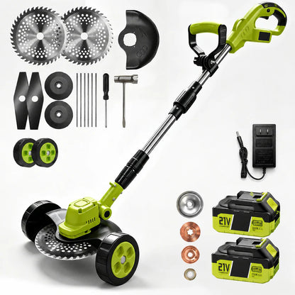 3-in-1 Cordless Lawn Mower with 2×21V Batteries, German Quality Lightweight Grass Trimmer & Edger for Small to Medium Gardens