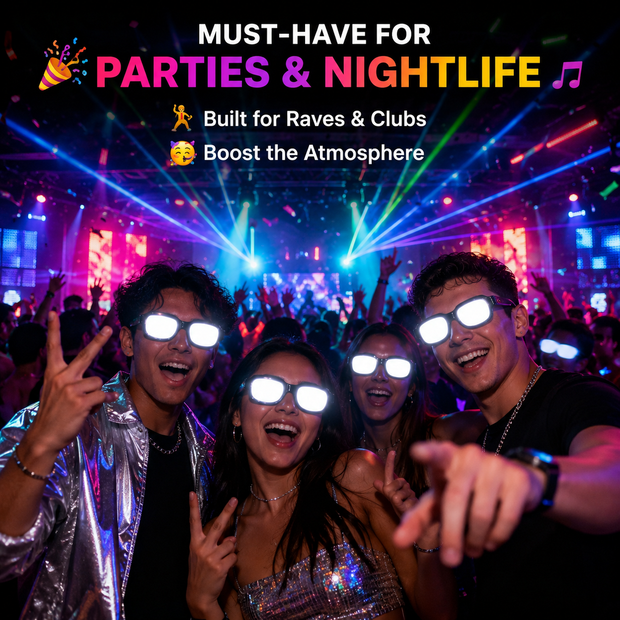 🌟 Futuristic LED Light-Up Party Eyewear 🕶️
