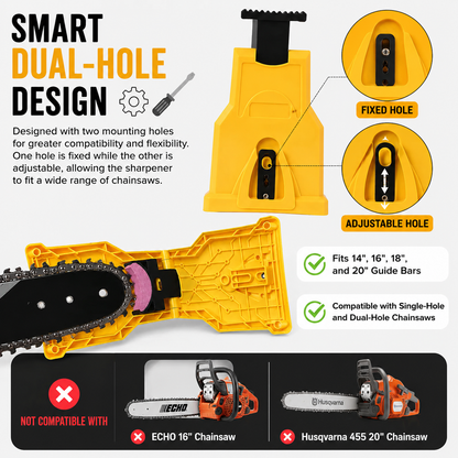 🔧🌲 Portable Chainsaw Chain Sharpener | Fast Bar-Mount Sharpening Tool for 14"–20" Chainsaws