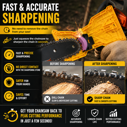 🔧🌲 Portable Chainsaw Chain Sharpener | Fast Bar-Mount Sharpening Tool for 14"–20" Chainsaws