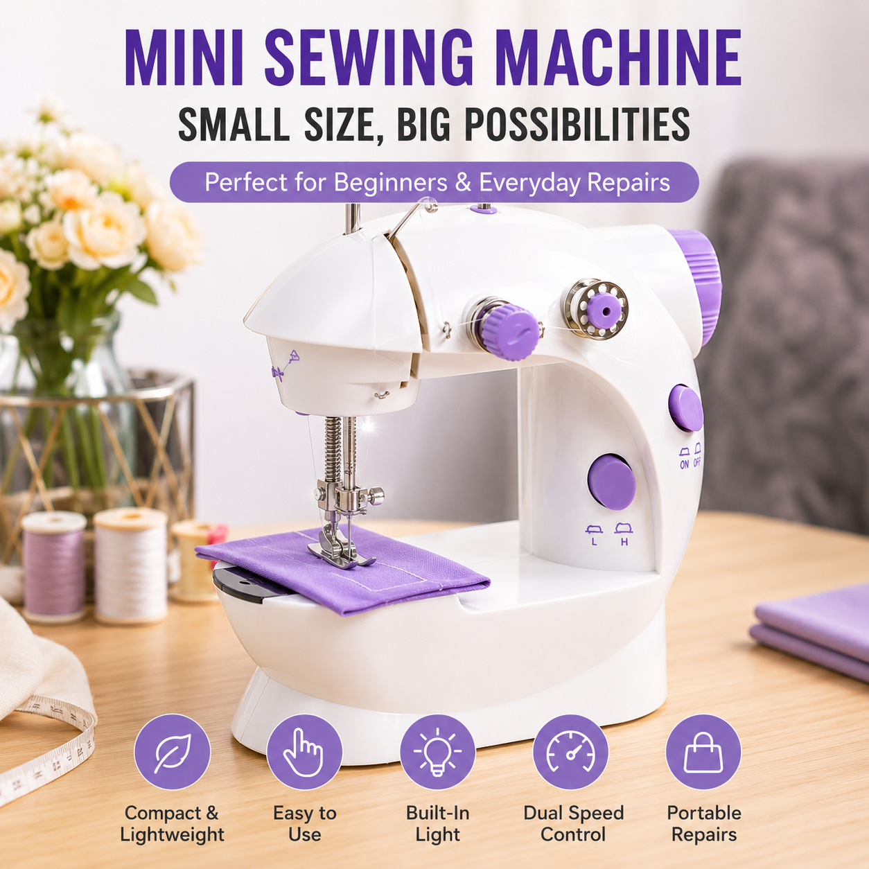 🧵 Mini Electric Sewing Machine – Compact Household Repair & Craft Tool ✨