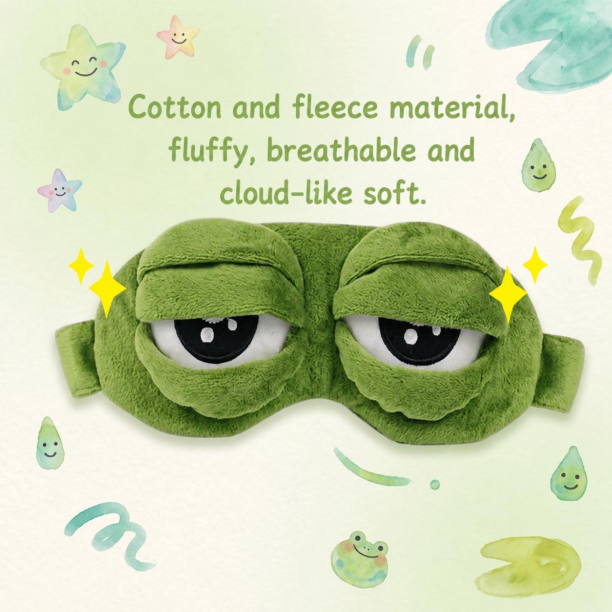 🐸3D Frog Eye Mask - Cotton-Plush Soft Cute 3D Shaping Cartoon Blindfold