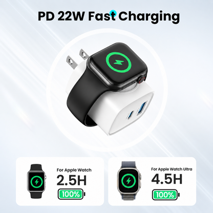 🔋 3-in-1 Magnetic Apple Watch Charger | Fast USB-C Wall Charger
