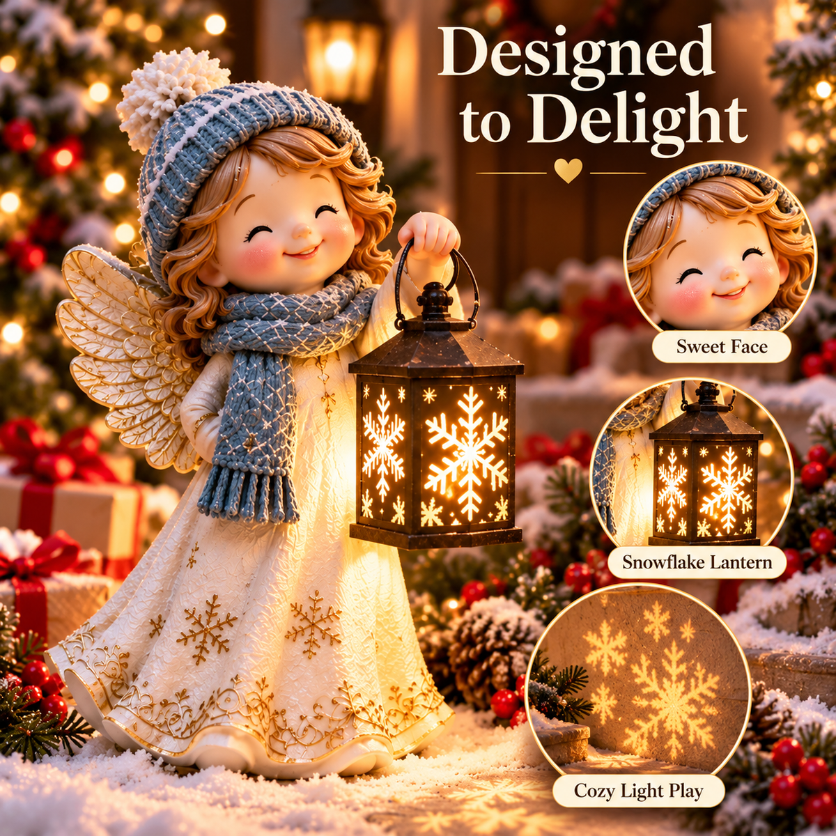 ⛄ Last Day 49% Snowman Nativity Glow™✨ – Solar Christmas Step Light with Holy Family Projection