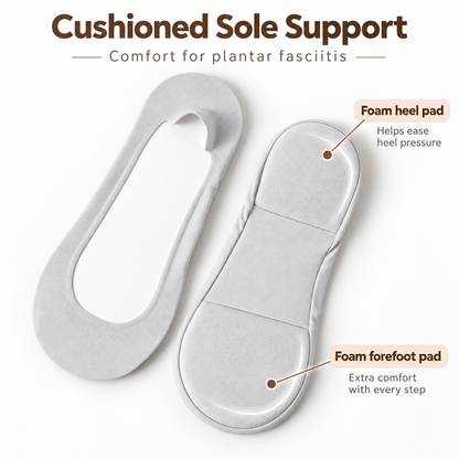 🧦 Cushioned No-Show Socks with Padded Support for Everyday Walking Comfort