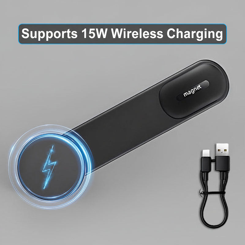 15W magnetic wireless car charger with charging cable