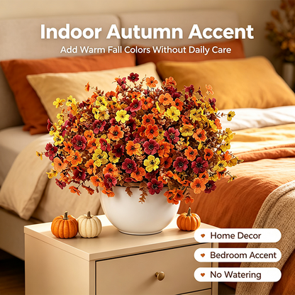 Fall Artificial Flower Halloween 12pcs, UV Resistant Colorful Fake Flower🍂