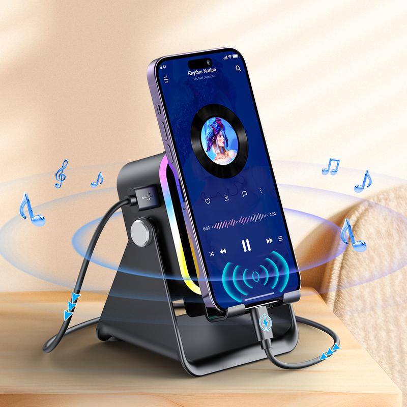 🔥Limited 50% discount!🔥 5-in-1 wireless Bluetooth speaker with induction function and adjustable cell phone holder