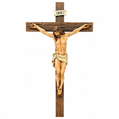 Renaissance Catholic Wall Crucifix 🏡 Resin Jesus Christ Wall Cross