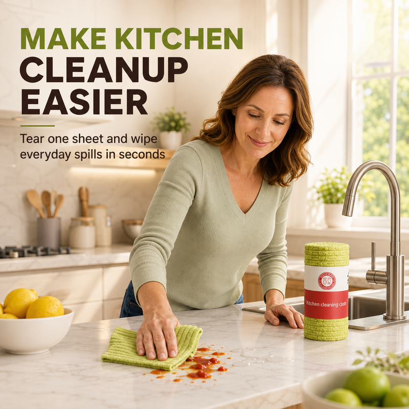 Multipurpose Reusable Tear-Off Cleaning Cloth Roll