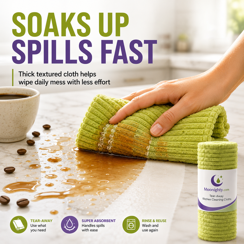 Multipurpose Reusable Tear-Off Cleaning Cloth Roll