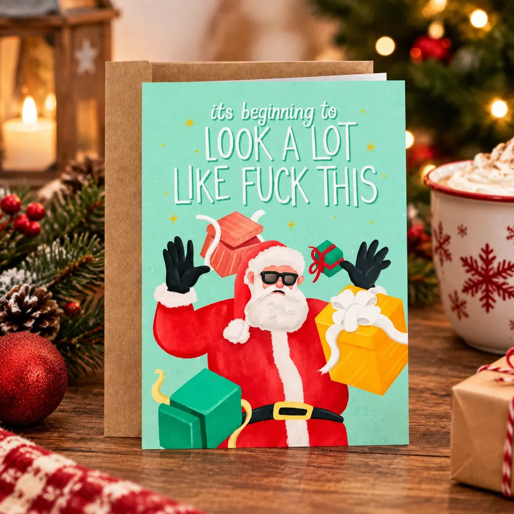 🎄🎅Greetings Funny Inappropriate Christmas Card 9-Piece Set