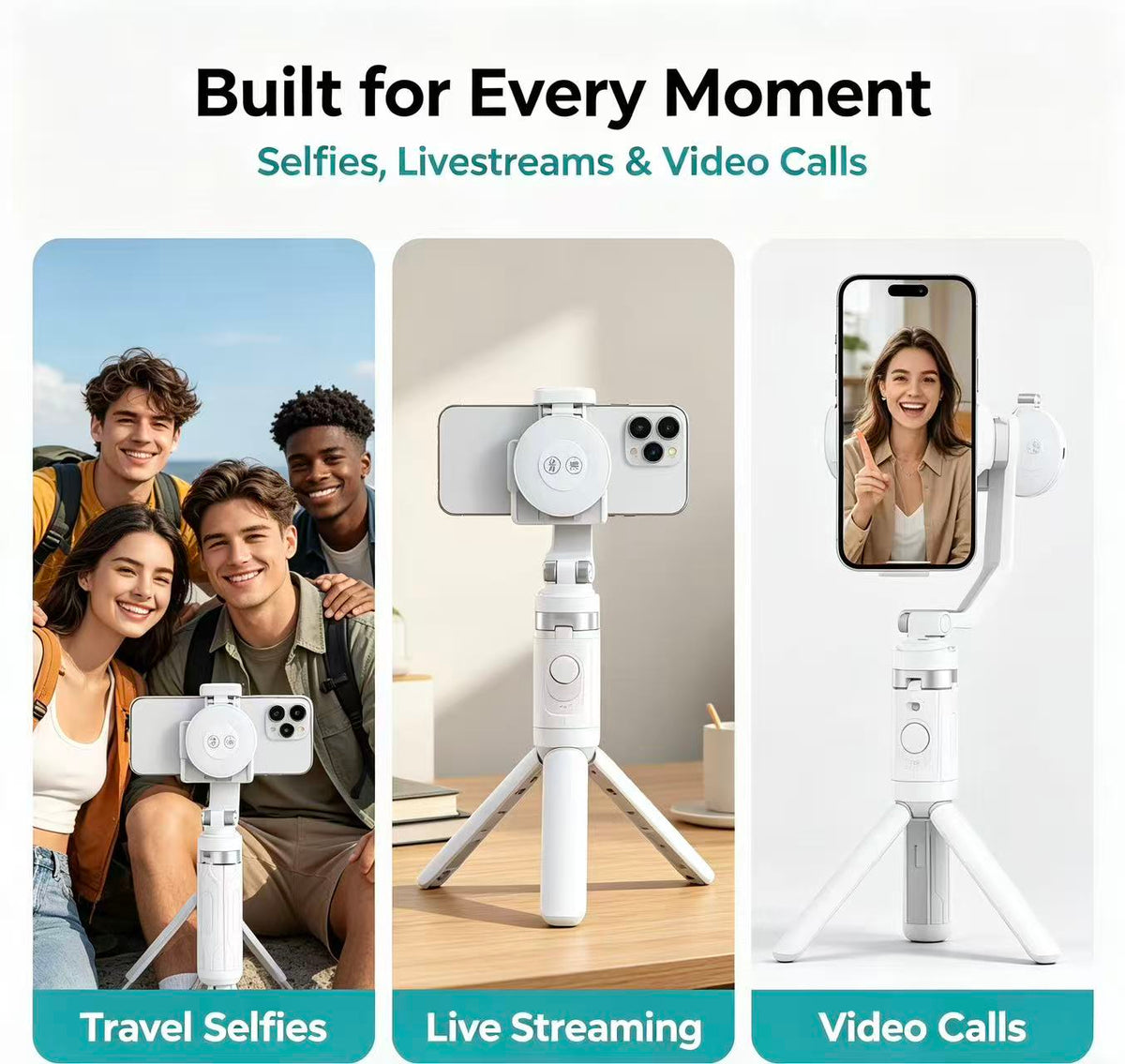 📸LAST DAY 32% OFF-Zoomable Magnetic Palm Grip | Selfie Stick & Tripod