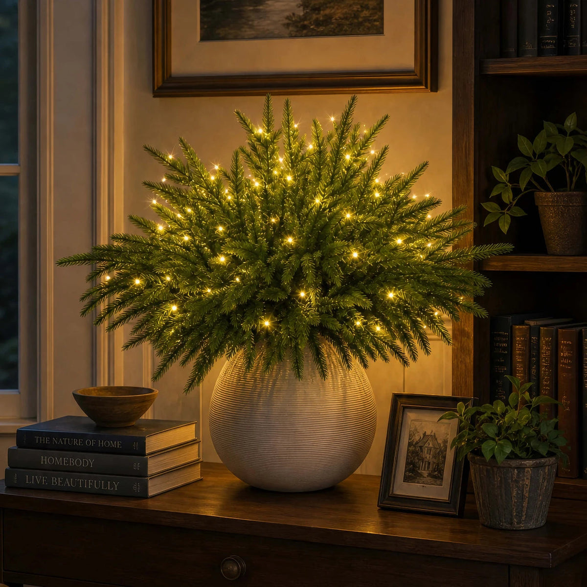 Christmas Enchanted Evergreen Pine– Set of 5