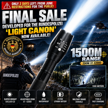 🔦 Rechargeable Tactical High-Lumens Flashlight - Adjustable Zoom & Beam 🔋
