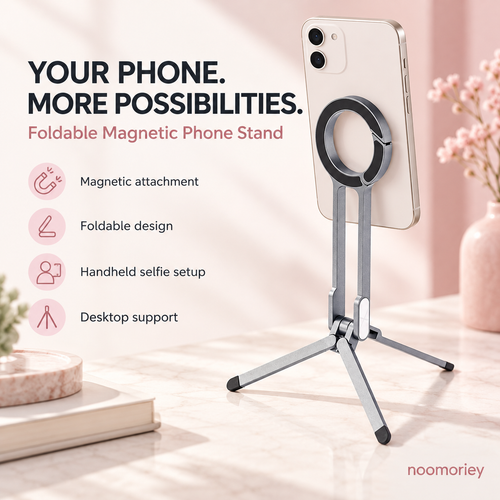 🧲 Foldable Magnetic Phone Stand & Selfie Grip