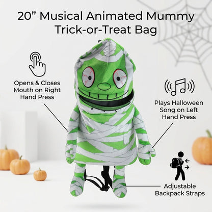 Musical Animated Mummy Children's Halloween Trick or Treat Bag