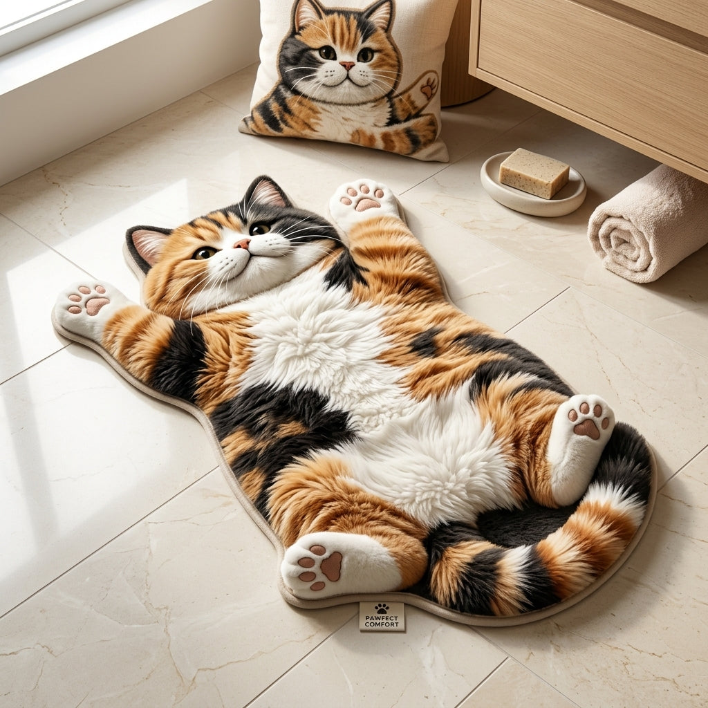 Chubby Tabby Cat Shaped Rug 🐱🤎