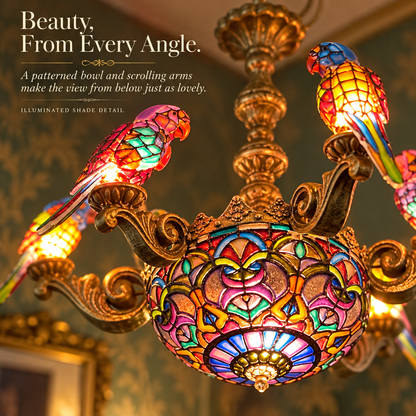🦜✨ Prism Perch – Lighted Parrot Chandelier for 1:12 Dollhouses