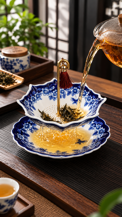 Umbrella Porcelain Ceramic Tea Strainer